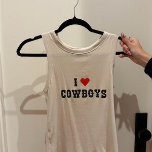 Active USA Tan and Red 'I Love Cowboys' Kids Tank Top